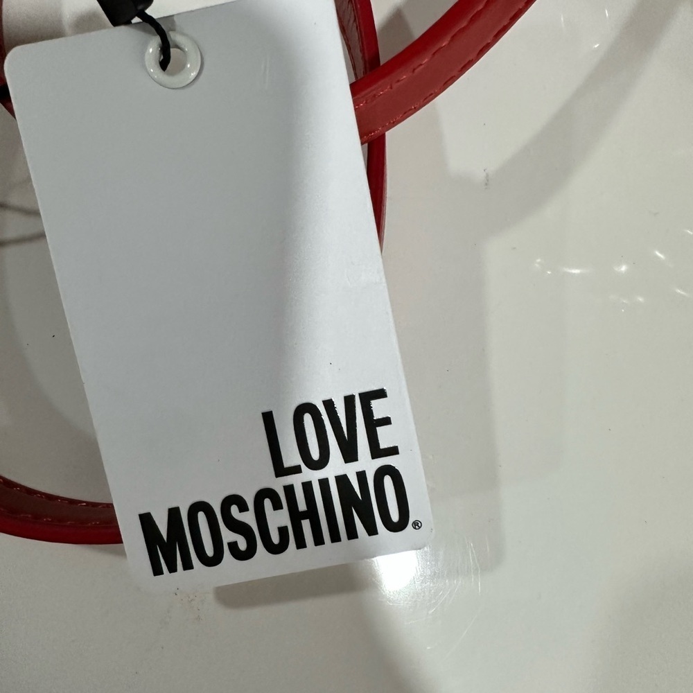Love Moschino Red Quilted Crossbody Bag Double Zip NWT - Picture 5 of 14